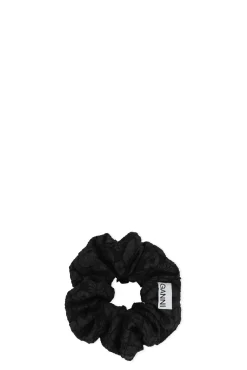 Sale GANNI Stretch Jacquard Scrunchie Black