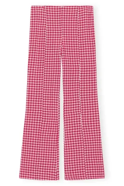 Store GANNI Stretch Seersucker Cropped Pants Love Potion