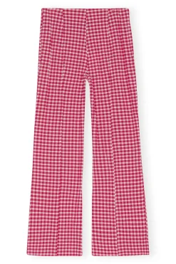 Store GANNI Stretch Seersucker Cropped Pants Love Potion