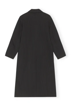 Online GANNI Stretch Stripe Coat Black