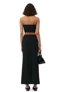 Best Sale GANNI Stretch Suiting Corsage Top Black