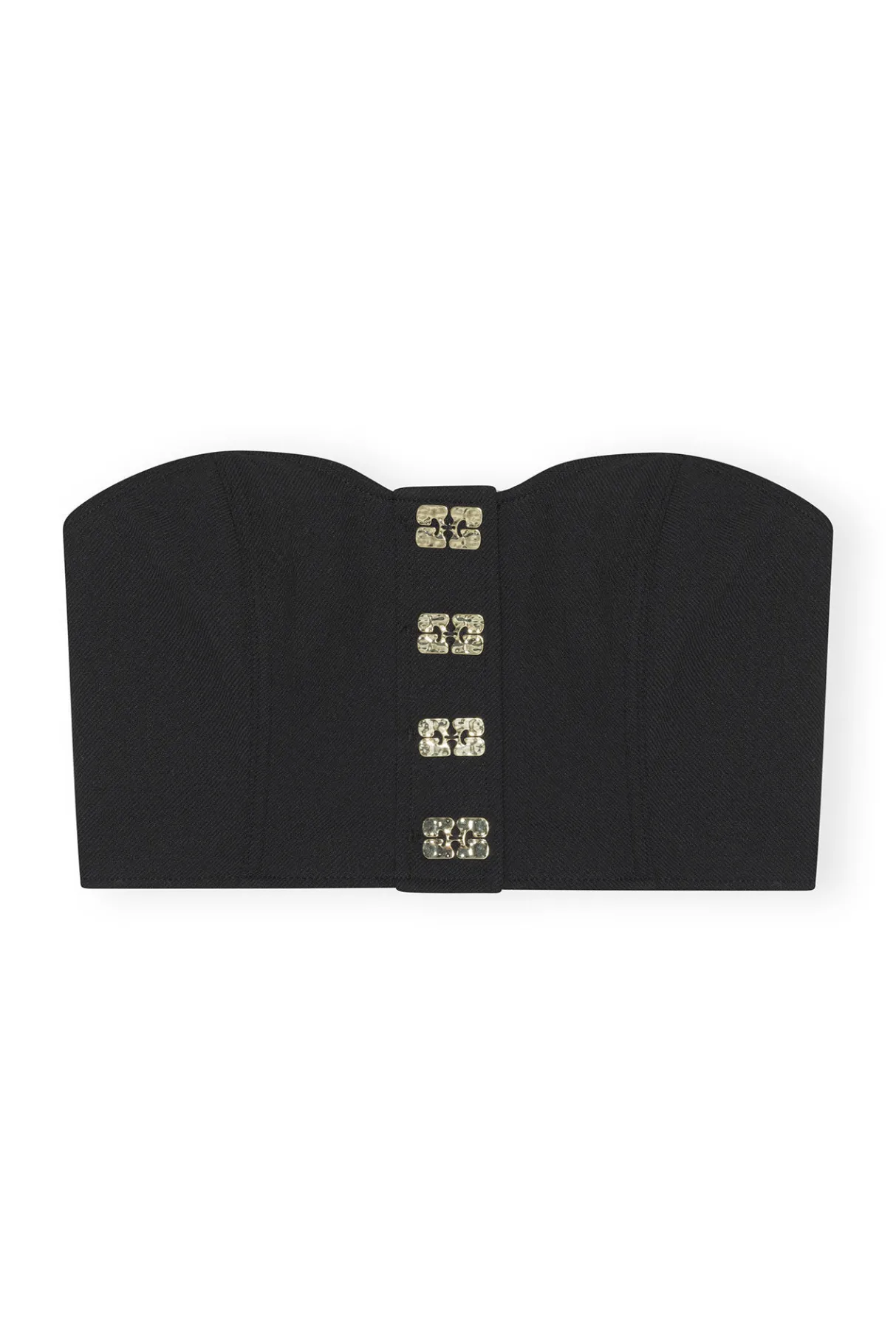 Best Sale GANNI Stretch Suiting Corsage Top Black