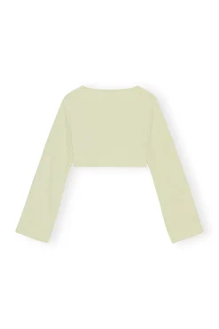Best GANNI Stretch Suiting Cropped Blouse Lily Green
