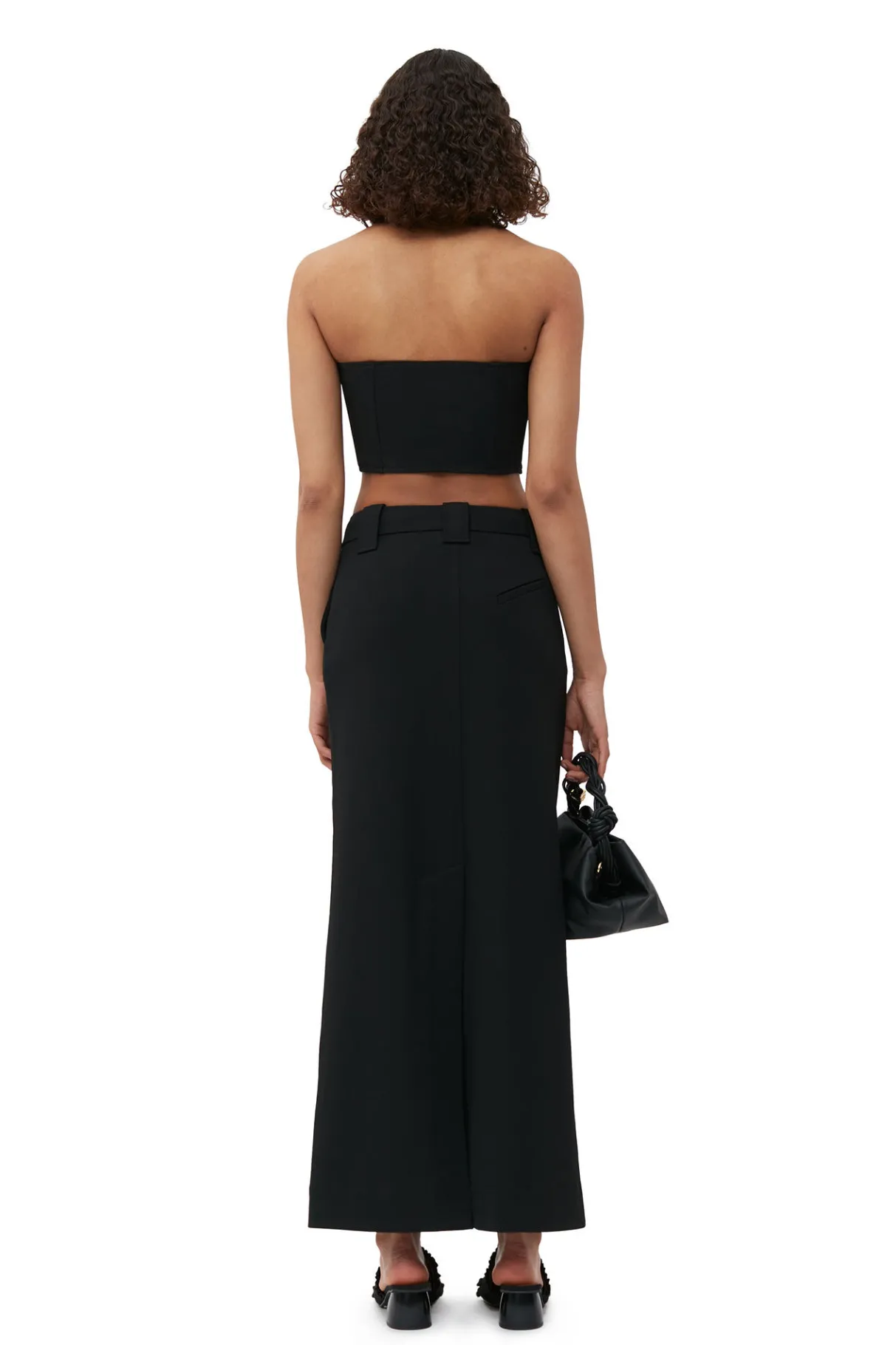 Best Sale GANNI Stretch Suiting Maxi Skirt Black
