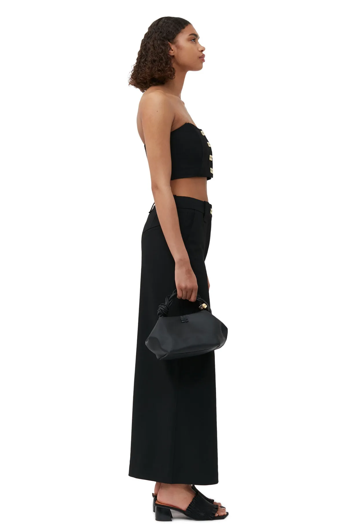 Best Sale GANNI Stretch Suiting Maxi Skirt Black