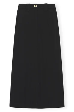 Best Sale GANNI Stretch Suiting Maxi Skirt Black