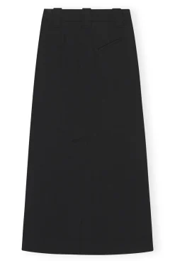 Best Sale GANNI Stretch Suiting Maxi Skirt Black