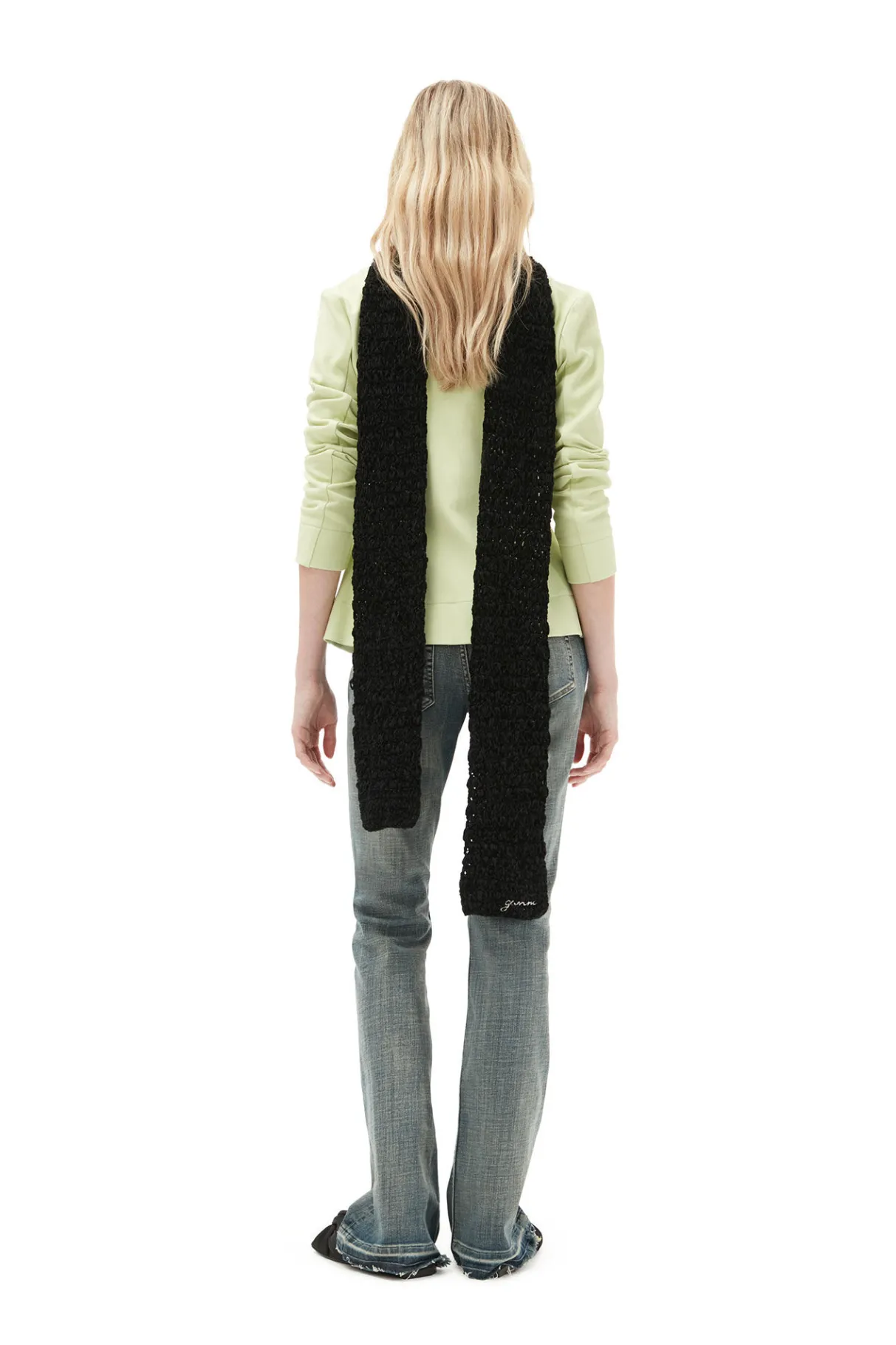 Clearance GANNI Stretch Suiting Shirt Blazer Lily Green
