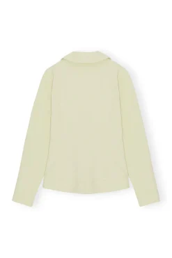 Clearance GANNI Stretch Suiting Shirt Blazer Lily Green