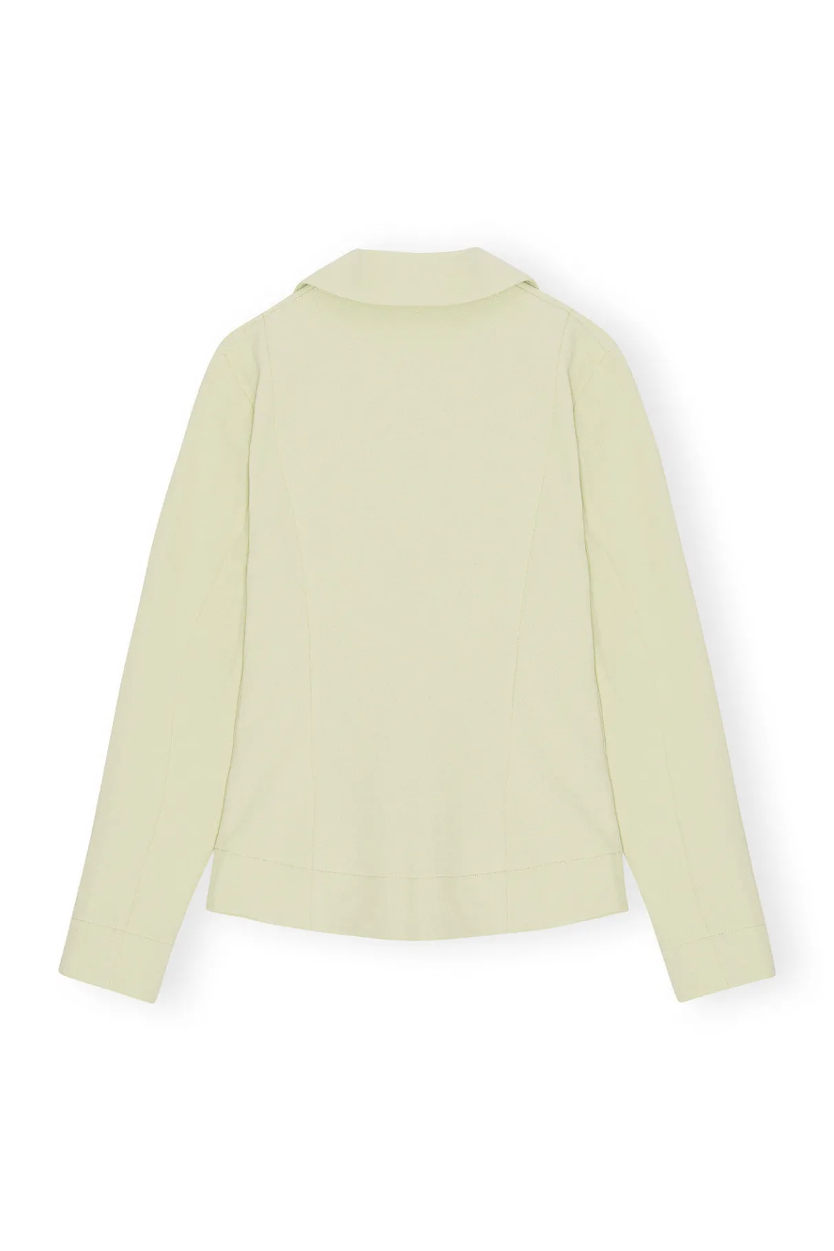 Clearance GANNI Stretch Suiting Shirt Blazer Lily Green