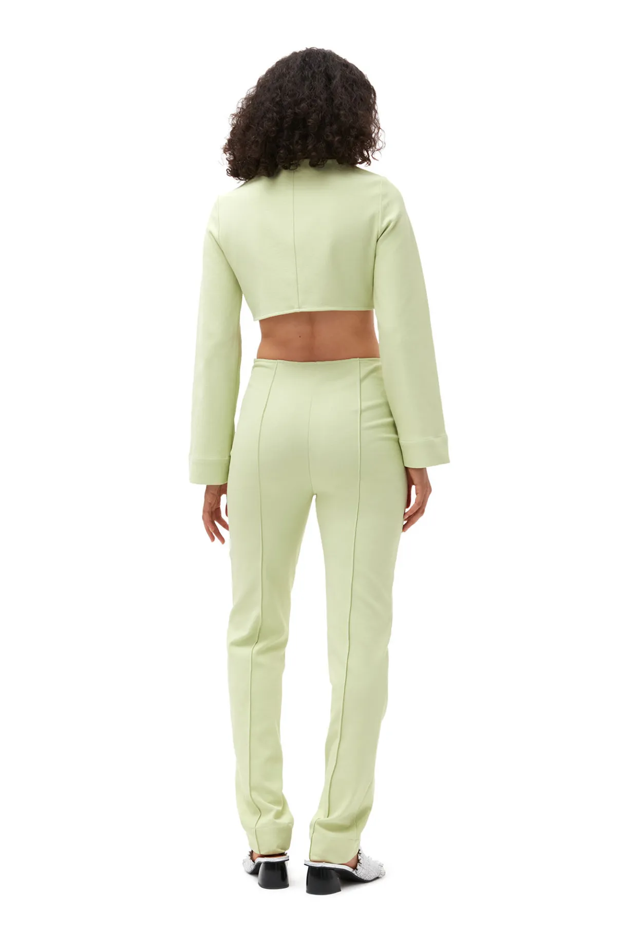 Cheap GANNI Stretch Suiting Tight Pants Lily Green