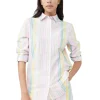 Fashion GANNI Stripe Cotton Shirt Multicolour