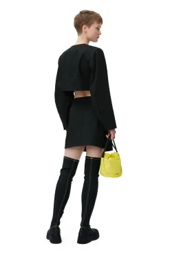 Cheap GANNI Stripe Cropped Blazer Black
