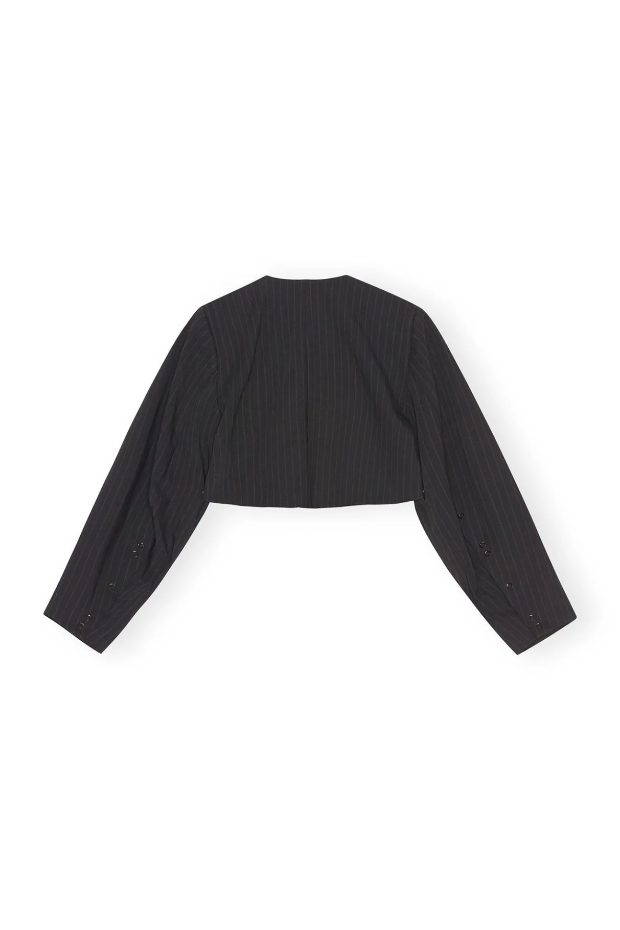 Cheap GANNI Stripe Cropped Blazer Black