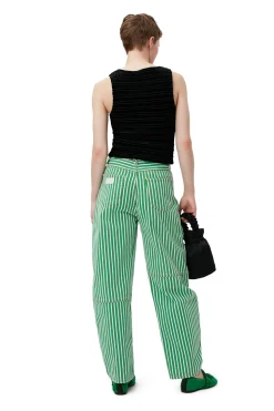 Best GANNI Stripe Denim Stary Kelly Green