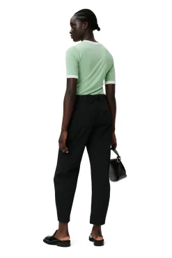 Store GANNI Stripe Mid Waist Pants Black