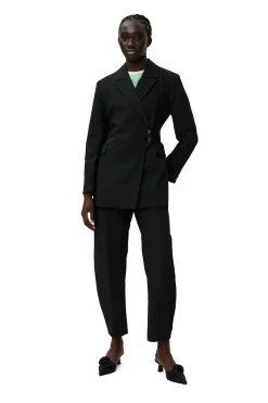 Store GANNI Stripe Mid Waist Pants Black
