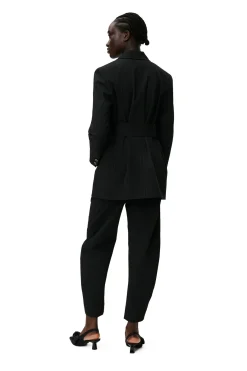 Store GANNI Stripe Mid Waist Pants Black