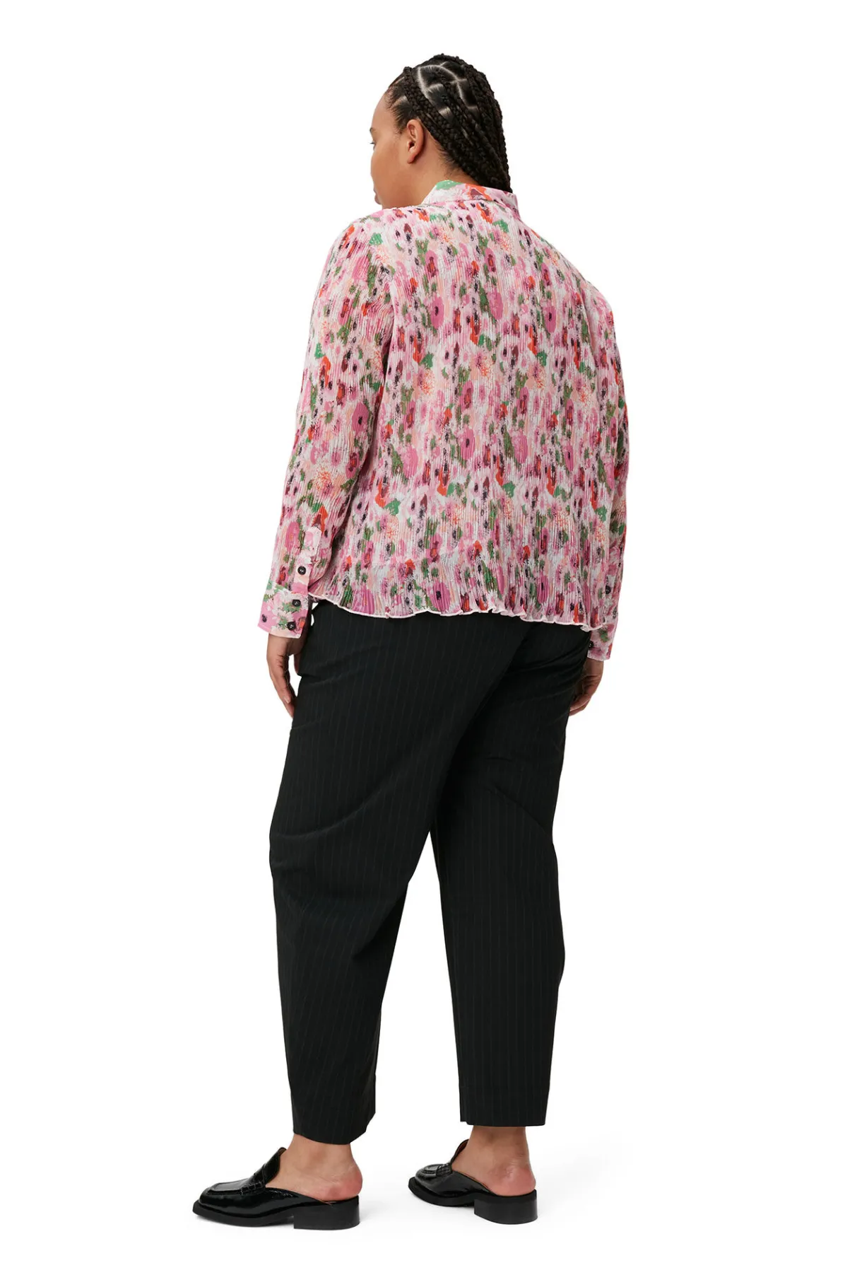 Store GANNI Stripe Mid Waist Pants Black