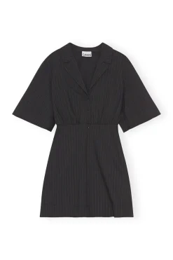 Outlet GANNI Stripe Mini Dress Black