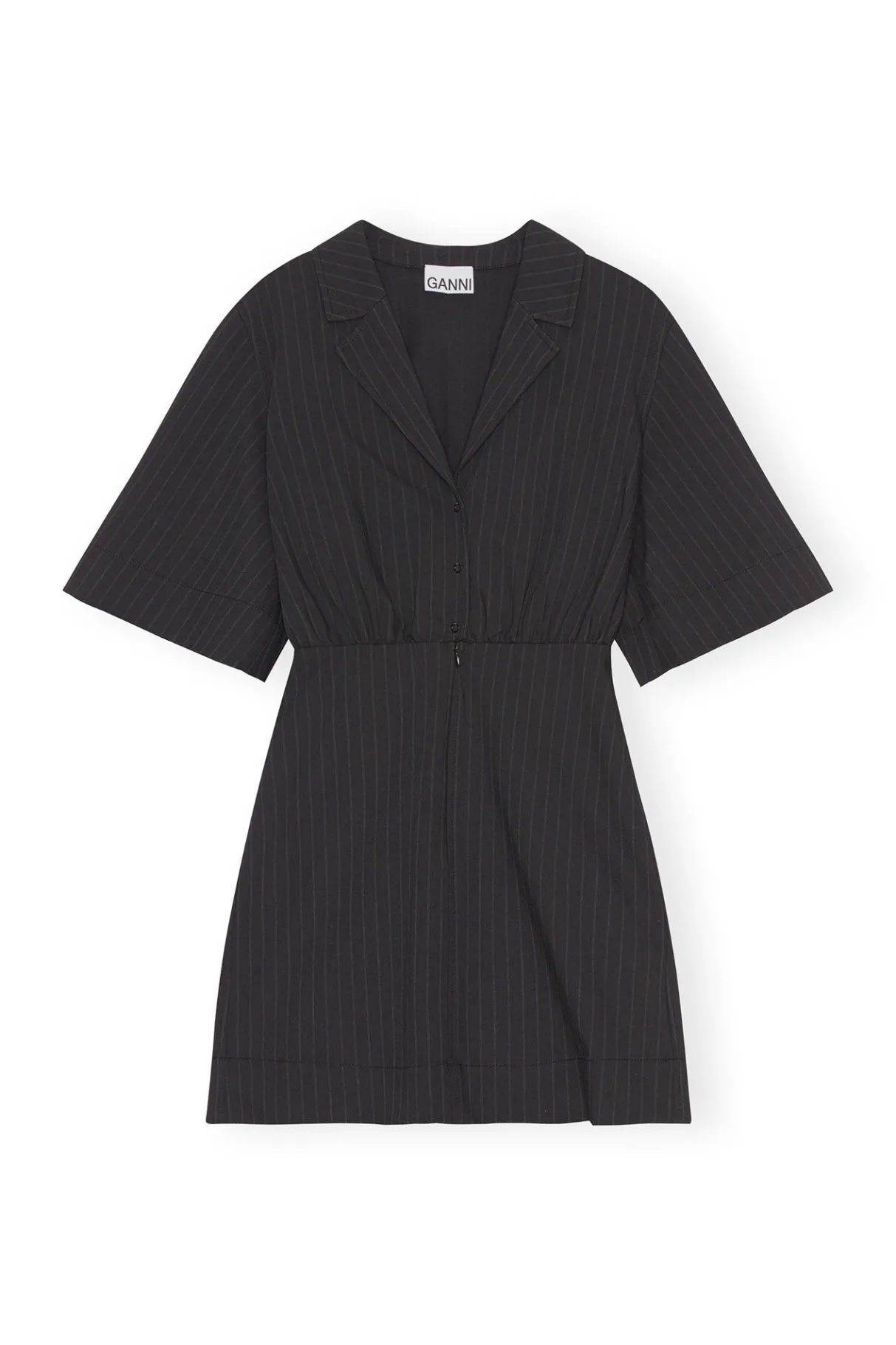 Outlet GANNI Stripe Mini Dress Black