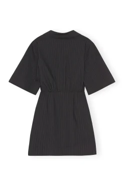 Outlet GANNI Stripe Mini Dress Black