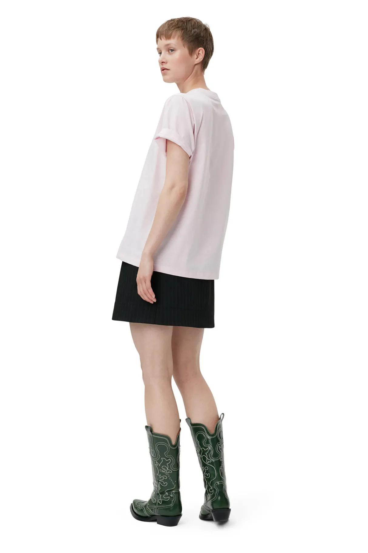Discount GANNI Stripe Mini Skirt Black