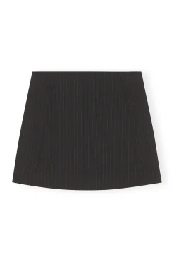 Discount GANNI Stripe Mini Skirt Black