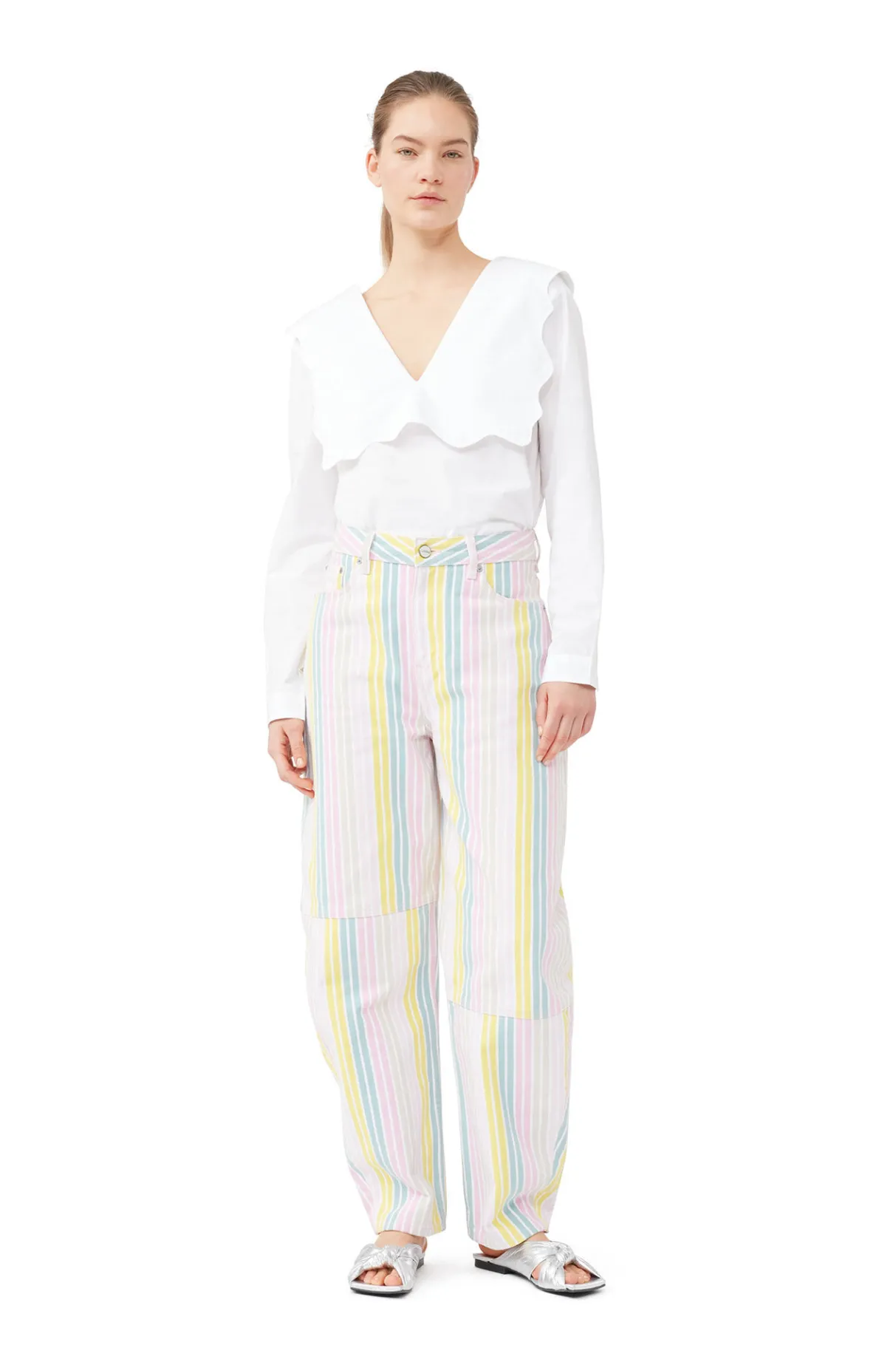 Cheap GANNI Stripe Stary Jeans Multicolour