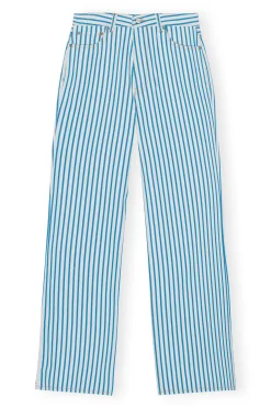 Hot GANNI Striped Magny Jeans Bright White