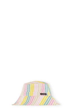 Fashion GANNI Striped Tech Bucket Hat Multicolour