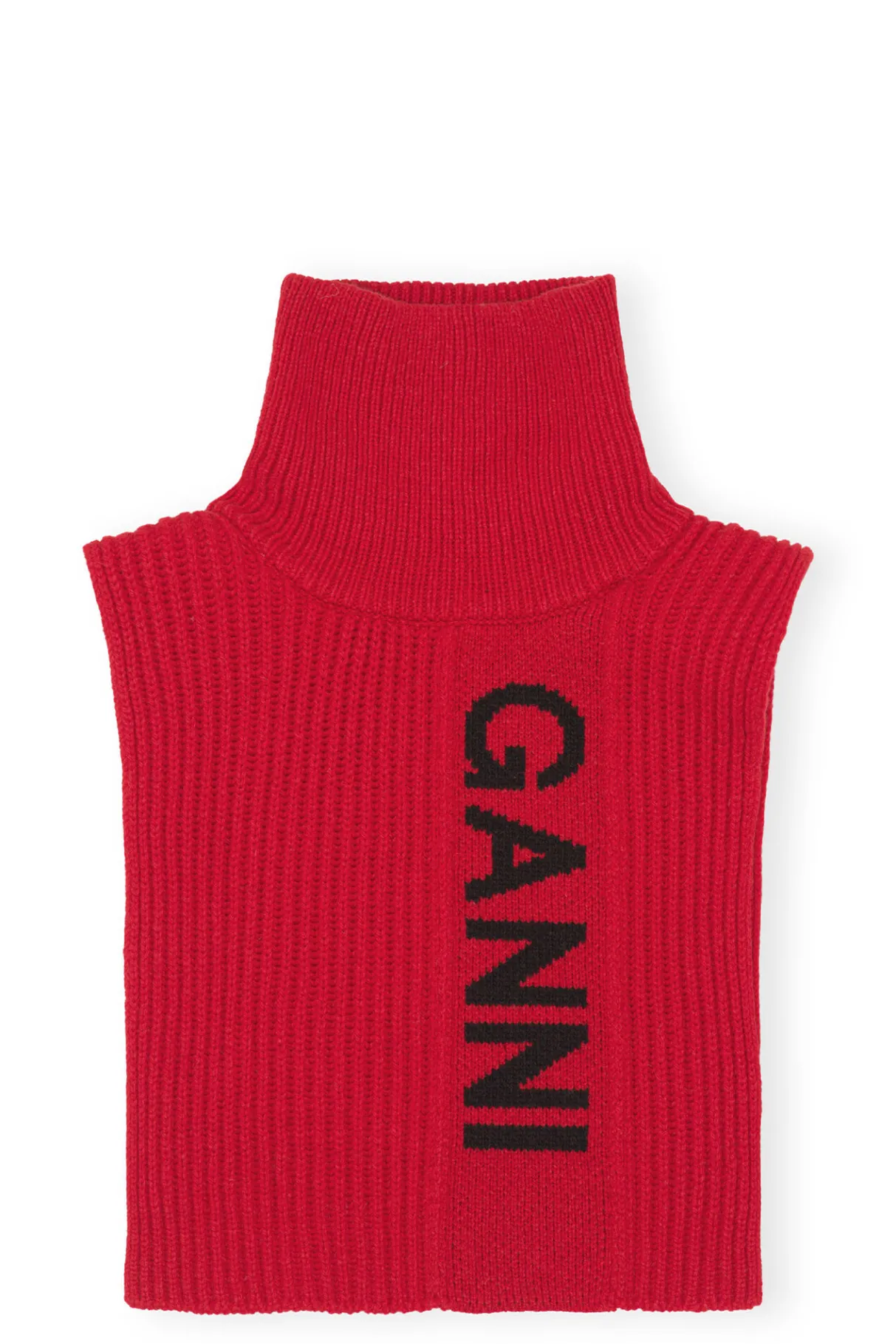 Cheap GANNI Structured Rib Knit Bib Fiery Red