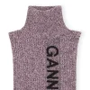 Hot GANNI Structured Rib Knit Bib Lilac Sachet