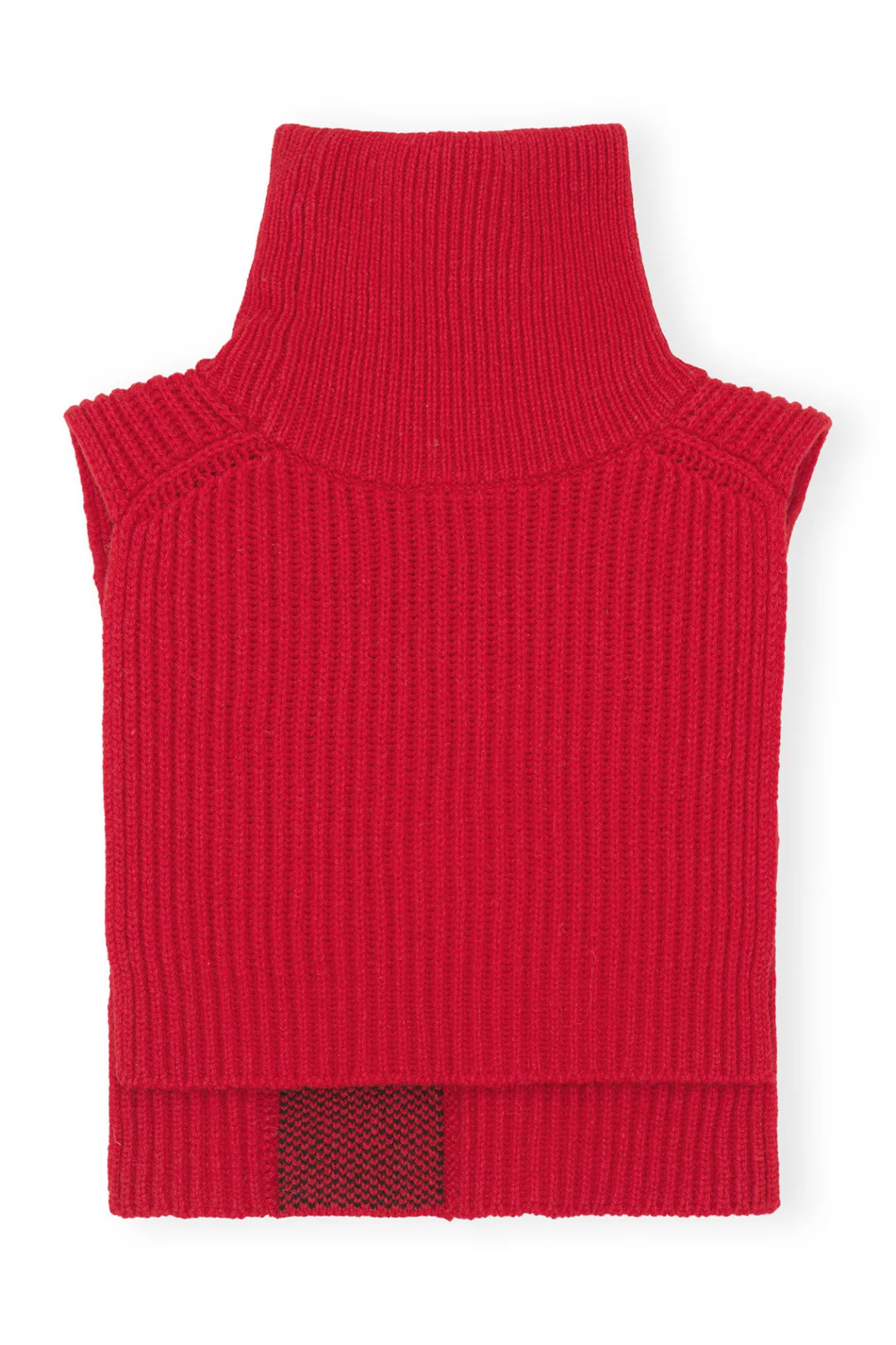 Cheap GANNI Structured Rib Knit Bib Fiery Red