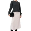Flash Sale GANNI Structured Rib Knit Blouse Phantom