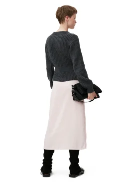 Flash Sale GANNI Structured Rib Knit Blouse Phantom