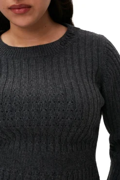 Flash Sale GANNI Structured Rib Knit Blouse Phantom