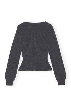 Flash Sale GANNI Structured Rib Knit Blouse Phantom