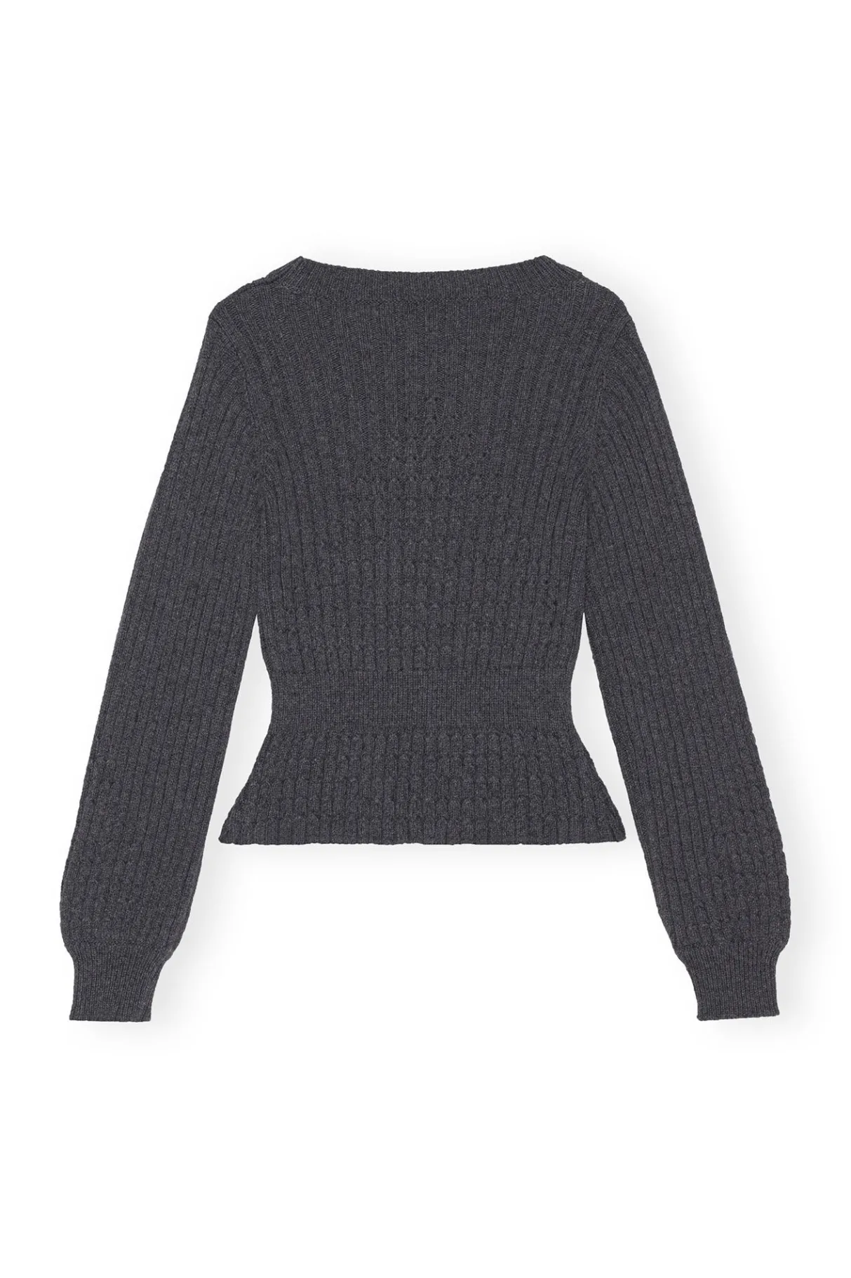 Flash Sale GANNI Structured Rib Knit Blouse Phantom