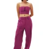 Sale GANNI Summer Suiting Relaxed Pleated Pants Purple Wine