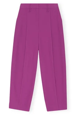 Sale GANNI Summer Suiting Relaxed Pleated Pants Purple Wine