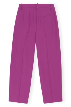 Sale GANNI Summer Suiting Relaxed Pleated Pants Purple Wine
