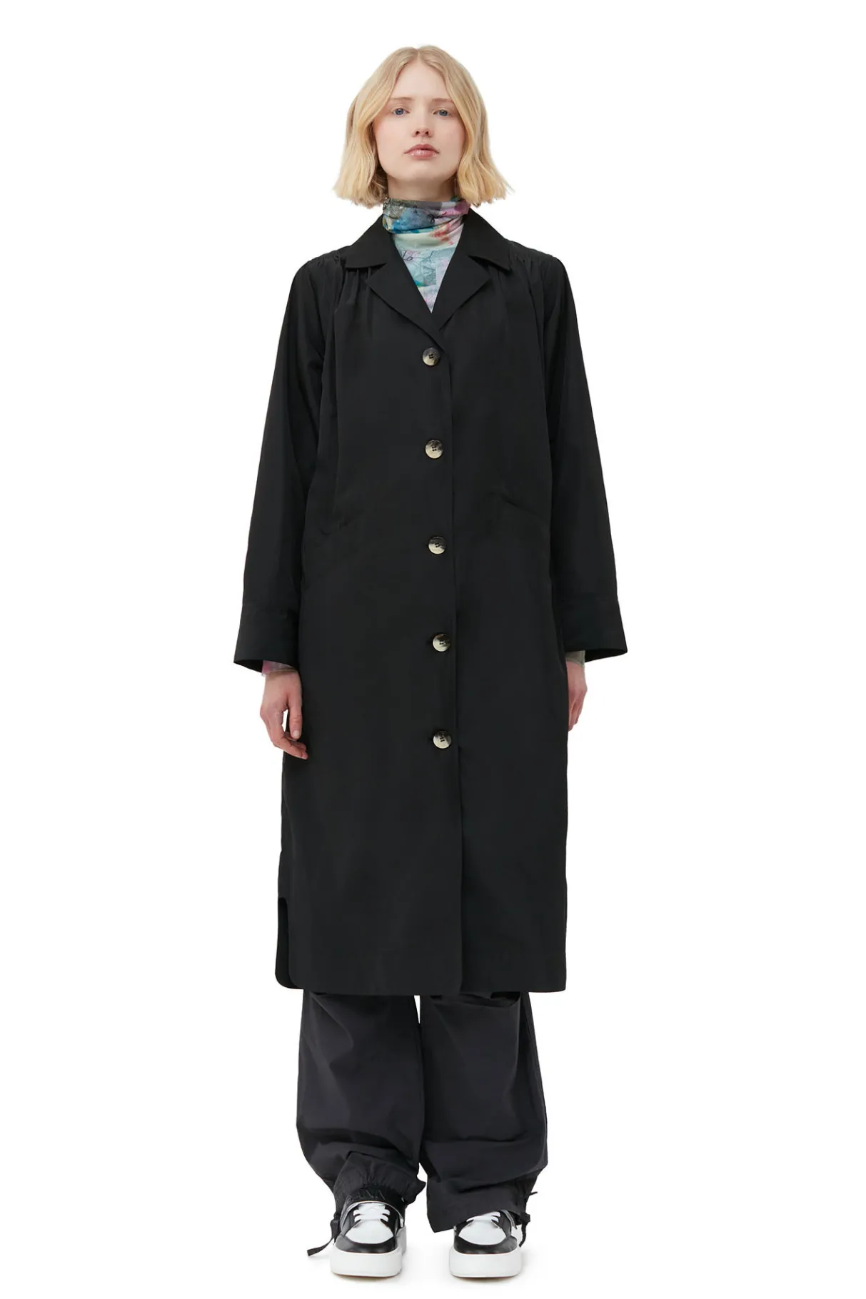Cheap GANNI Summer Tech Coat Black