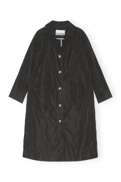 Cheap GANNI Summer Tech Coat Black