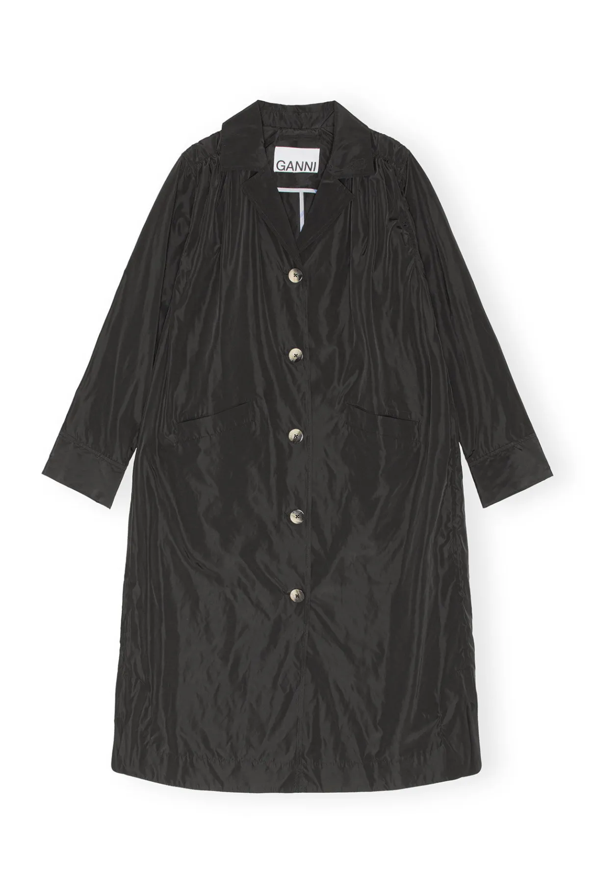 Cheap GANNI Summer Tech Coat Black