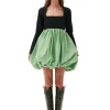 Best Sale GANNI Taffeta Balloon Mini Dress Black
