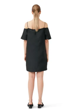 Hot GANNI Taffeta Mini Dress Black