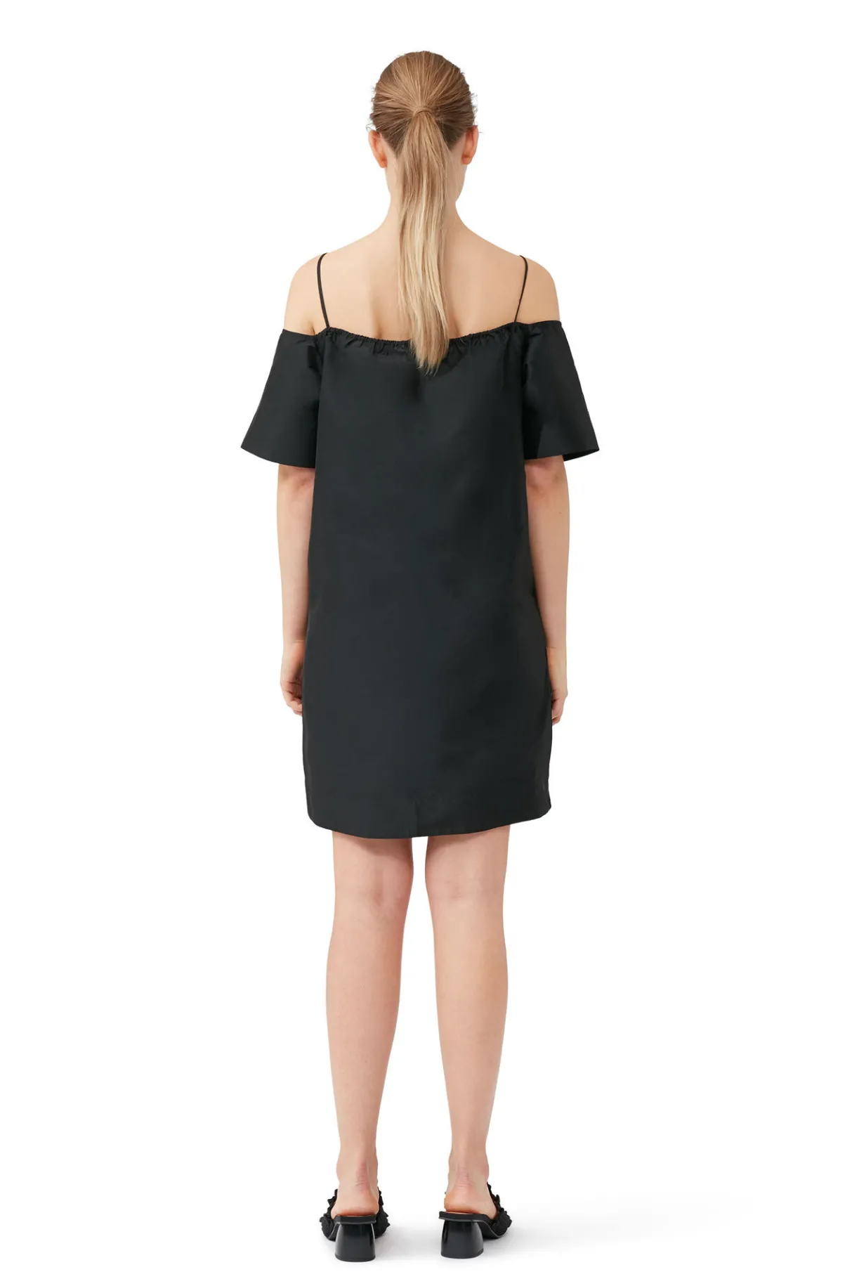 Hot GANNI Taffeta Mini Dress Black