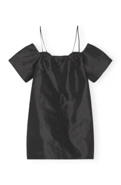 Hot GANNI Taffeta Mini Dress Black