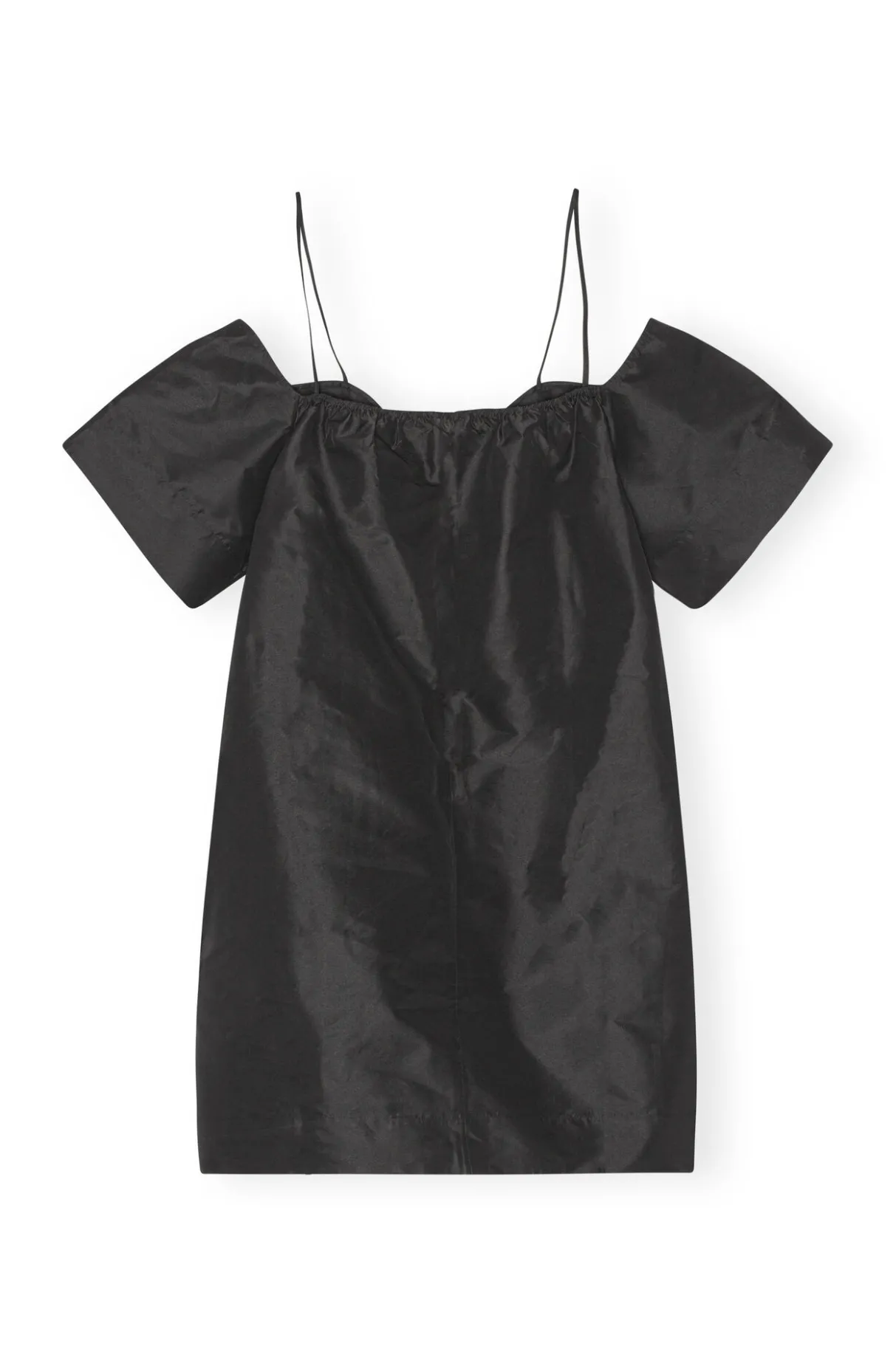 Hot GANNI Taffeta Mini Dress Black